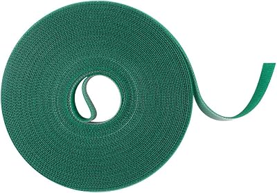 KINGLAKE 12mm 20m Green Garden Tape Plant Tie Self Adhesive Hook Loop