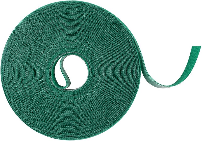 KINGLAKE 12mm 20m Green Garden Tape Plant Tie Self Adhesive Hook Loop