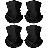 Geyoga 4 Pcs Kids Neck Warmer Toddler Fleece Neck Gaiter Adjustable Winter Scarf Ski Mask for Boys and Girls