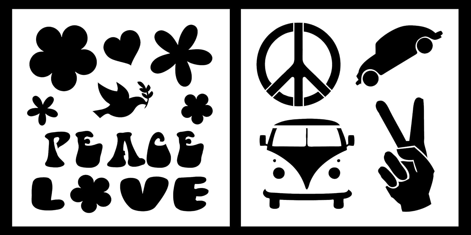 Hippie Letter Stencils