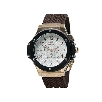 Skone 5144EG-5 Chronograph White Dial Resin Strap Wrist Watch / Casual Watch - For Mens