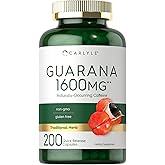 Carlyle Guarana Extract Capsules | 200 Count | Naturally Occurring Caffeine Supplement | Non-GMO, Gluten Free