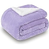 SOCHOW Sherpa Fleece Throw Blanket, Double-Sided Super Soft Luxurious Plush Blanket Twin Size 60 inchx80 inch Size, Lilac
