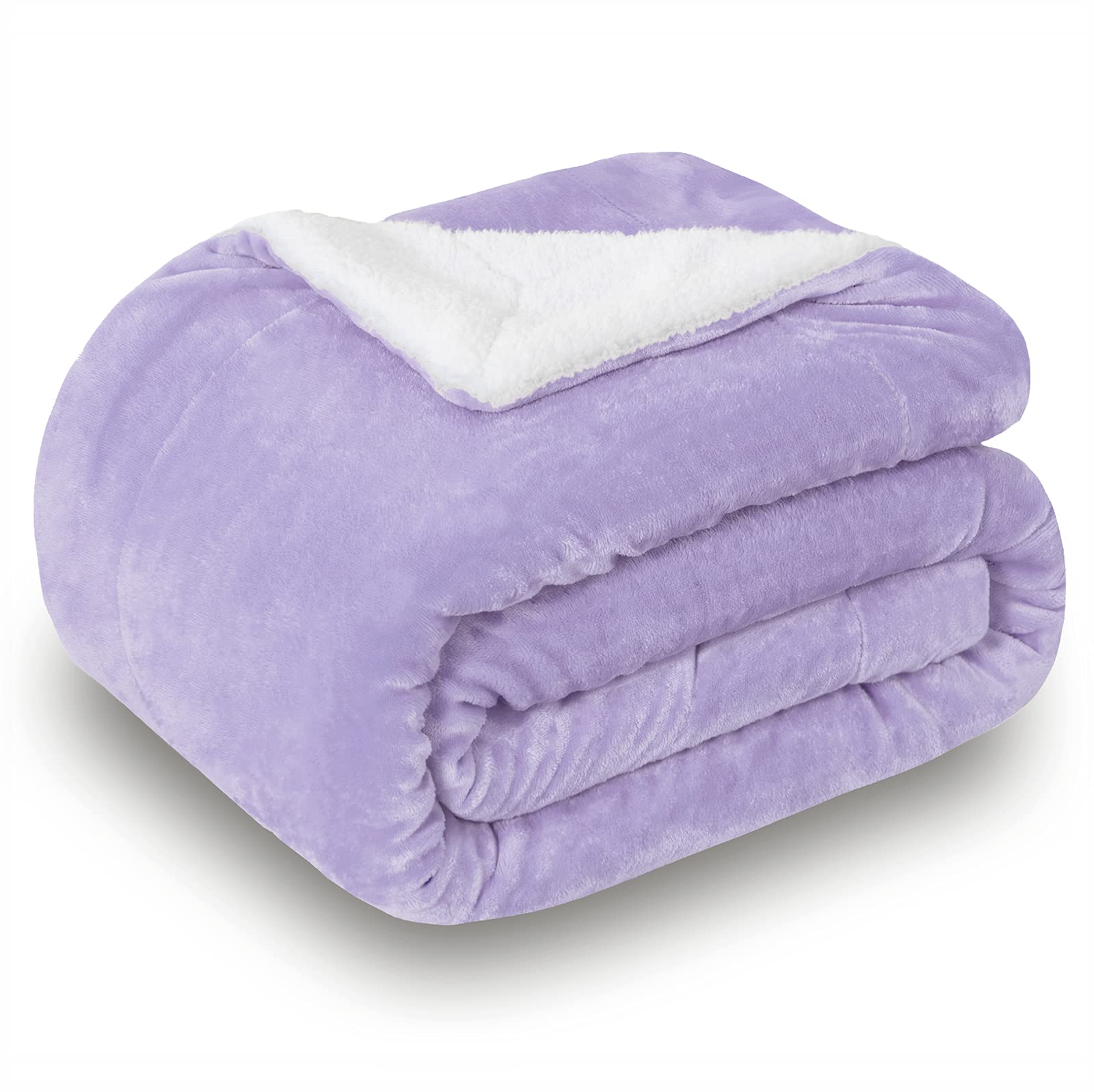 SOCHOW Sherpa Fleece Throw Blanket, Double-Sided Super Soft Luxurious Plush Blanket 150cm×200cm, Lilac — image 1