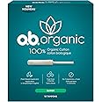 o.b. Organic Tampons with New Plant-Based Applicator, 100% Organic Cotton, Super, 18Count