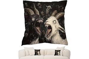 Screaming Goat Pillow Cover,45x45cm Hilarious Crazy Animal Decorative Short Plush | Scream Goats Couch Pillow Cover,for Dorm 