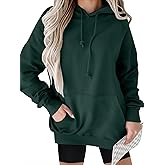 ANRABESS Women Hoodies Long Sleeve Loose Fit Fleece Hooded Sweatshirts Drawstring Pullover Top With Pockets 2025 Fall Outfits