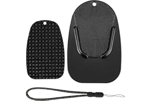 SOLLON Motorcycle Kickstand Pad - Black - Support Plate Helps Park Your Motorcycle on Soft Ground Hot Pavement Grass Anti Sinking 2 pack (big+small)