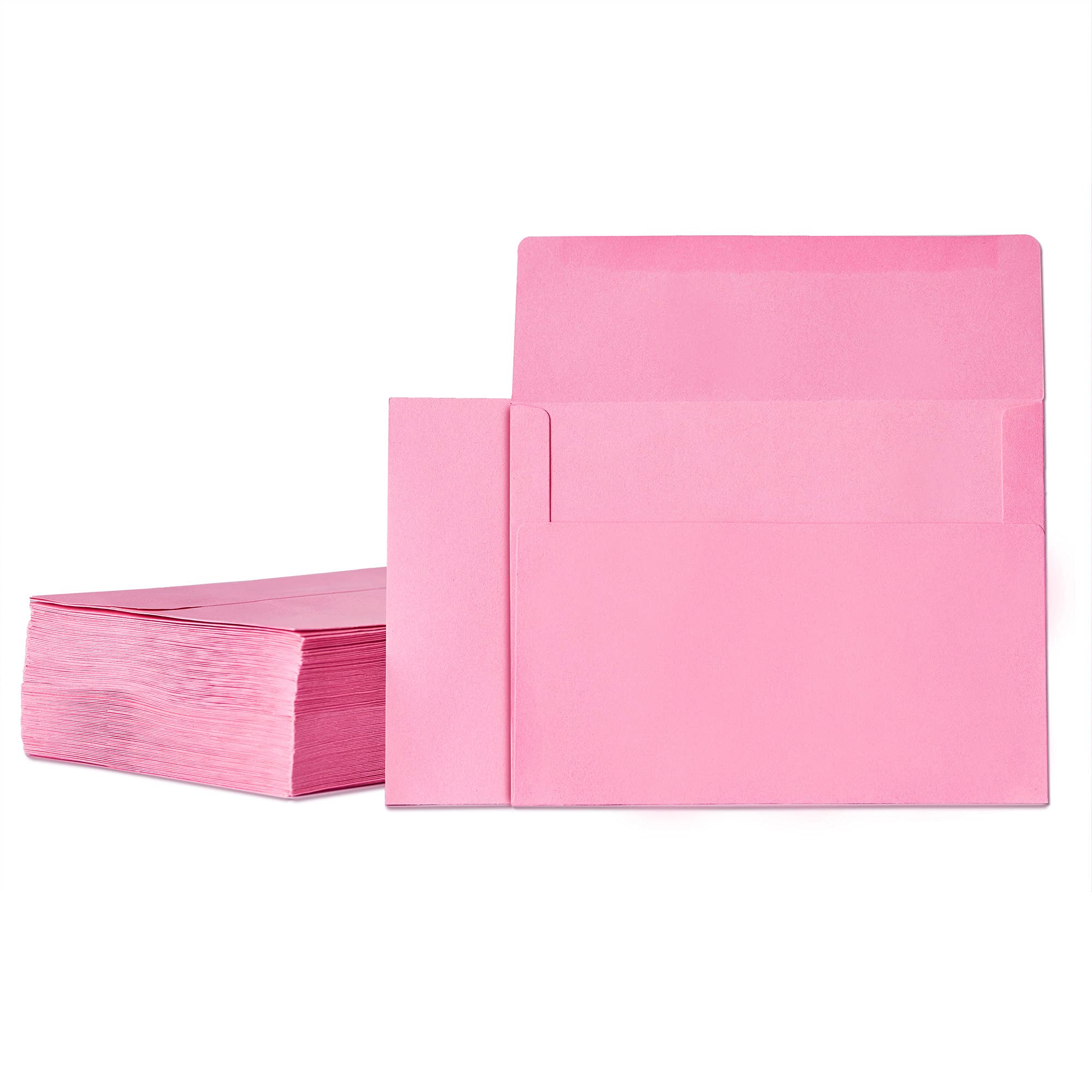 Photo 1 of Invitation Envelopes, 100-Pack 5x7 Envelopes, A7 Envelopes for Invitations, Pink, 5 1/4 x 7 1/4 Inches