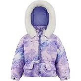 LONDON FOG Girls' Heavyweight Puffer Jacket with Faux Fur Hood and Fleece Lining
