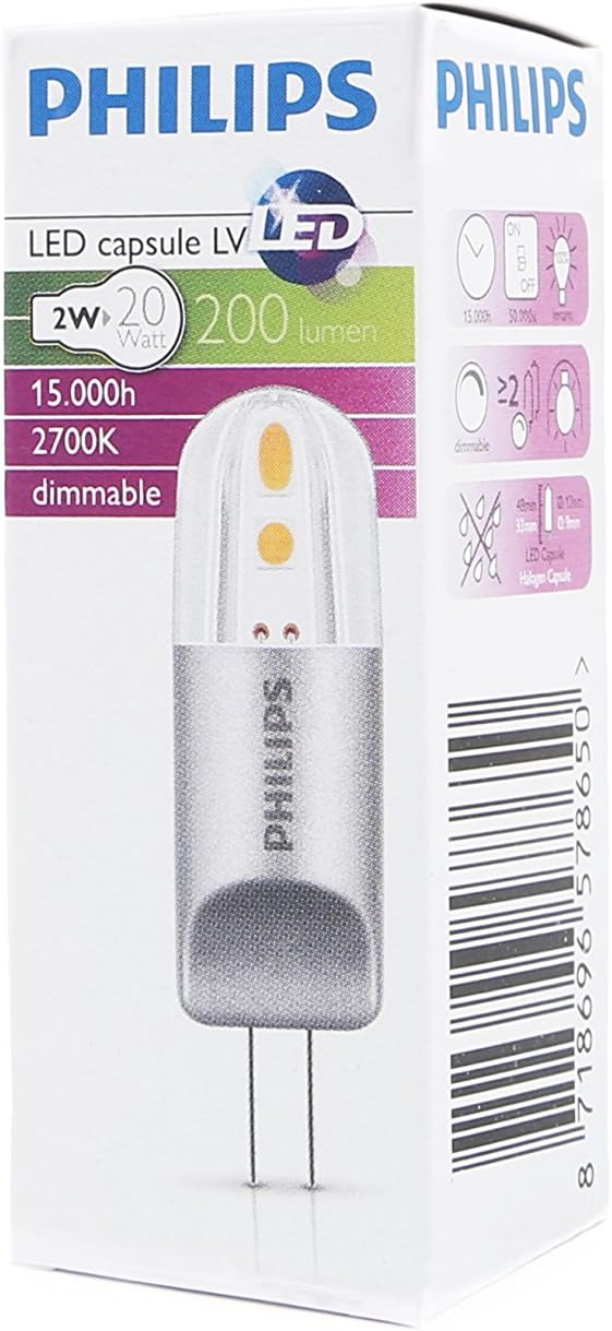 Philips Corepro LED 2 W (20 W) G4 Capsule, Warm White, Dimmable, Grey - Image 3