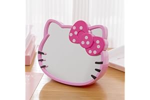 VNSPORT Desk Mirror, Kitty Cat Shape-Kawaii &Vanity Makeup Mirror for You in Bathroom or Bedroom- Pink, Birthday Gift for Hello, Kitty Fans