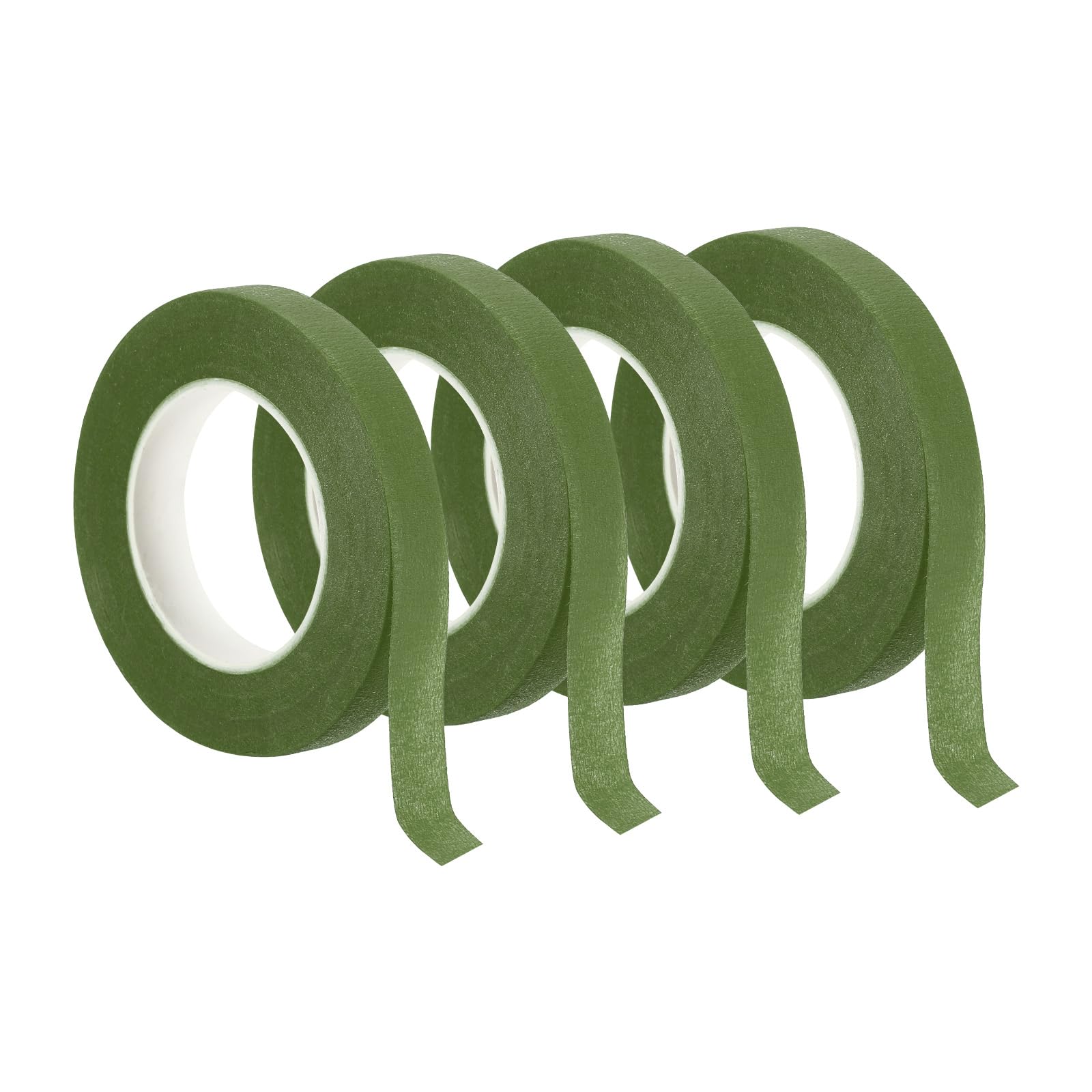 PATIKIL 30 Yard Floral Tapes, 4 Roll Florist Tape Crepe Paper Flowers Bouquets Tapes Waterproof for Flower Stem Wrapping, Grass Green (27 Meters)