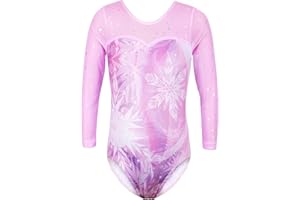 TFJH E Kids Little Girls' One Piece Sparkly Gymnastics Leotard Practice Outfits