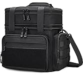 Gafetrey Tactical Lunch Box for Men, Insulated Lunch Bag Adult, Thermal Lunchbox Leakproof Waterproof Cooler Bag, Large Lunch Pail for Work Office Camping Travel (Black)