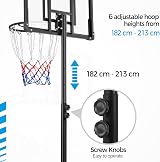 Yaheetech Portable Basketball Stand 28in Backboard Adjustable 182-213cm view 7