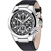 BENYAR Quartz Movement Chronograph 30M Waterproof Luminous Date Classic Leather Strap Men's Watches