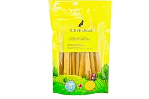 Collagen Sticks for Large Dogs (10 Pack) Dental Chew (5-6" Long) - Rawhide Free - Chemical Free - Long Lasting