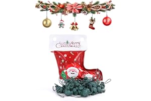 EZELISY 40Pcs No-Slip Ornament Hooks for Christmas Tree - Child & Pet Proof Decoration Anchors - Secure Heavy-Duty Ornament Hangers - Adjustable & Reusable for Large Small Decorations