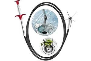 QWATUY 61 Inch Drain Snake Hair Drain Clog Remover Tool, Flexible Grabber Claw Pick Up Reacher Tool, Sink Drain Cleaner for Toilet Sewer Shower Kitchen Bathroom Tub Clogged Drains Opener Cleaning Tool