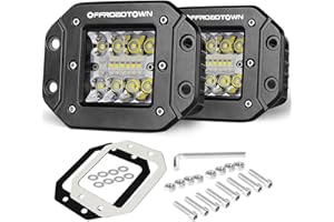 Flush Mount LED Pods, OFFROADTOWN 2pcs 5'' 78W Driving Light Work Lights Flush LED Light Bar Super Bright Fog Off Road Lights for Truck UTV ATV SUV Boat 4x4 Car
