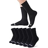 Happicomfy Men's Cotton Crew-Socks with Cushioned Bottom and Arch Compression for Daily Outfits, Sports, Works (6 Pairs)