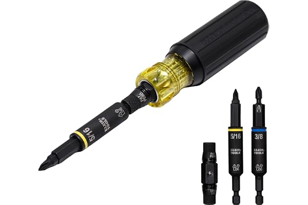 Klein Tools 32500HD KNECT Multi-Bit Screwdriver/Nut Driver, Impact Rated 11-in-1 Tool with Phillips, Slotted, Square and Torx