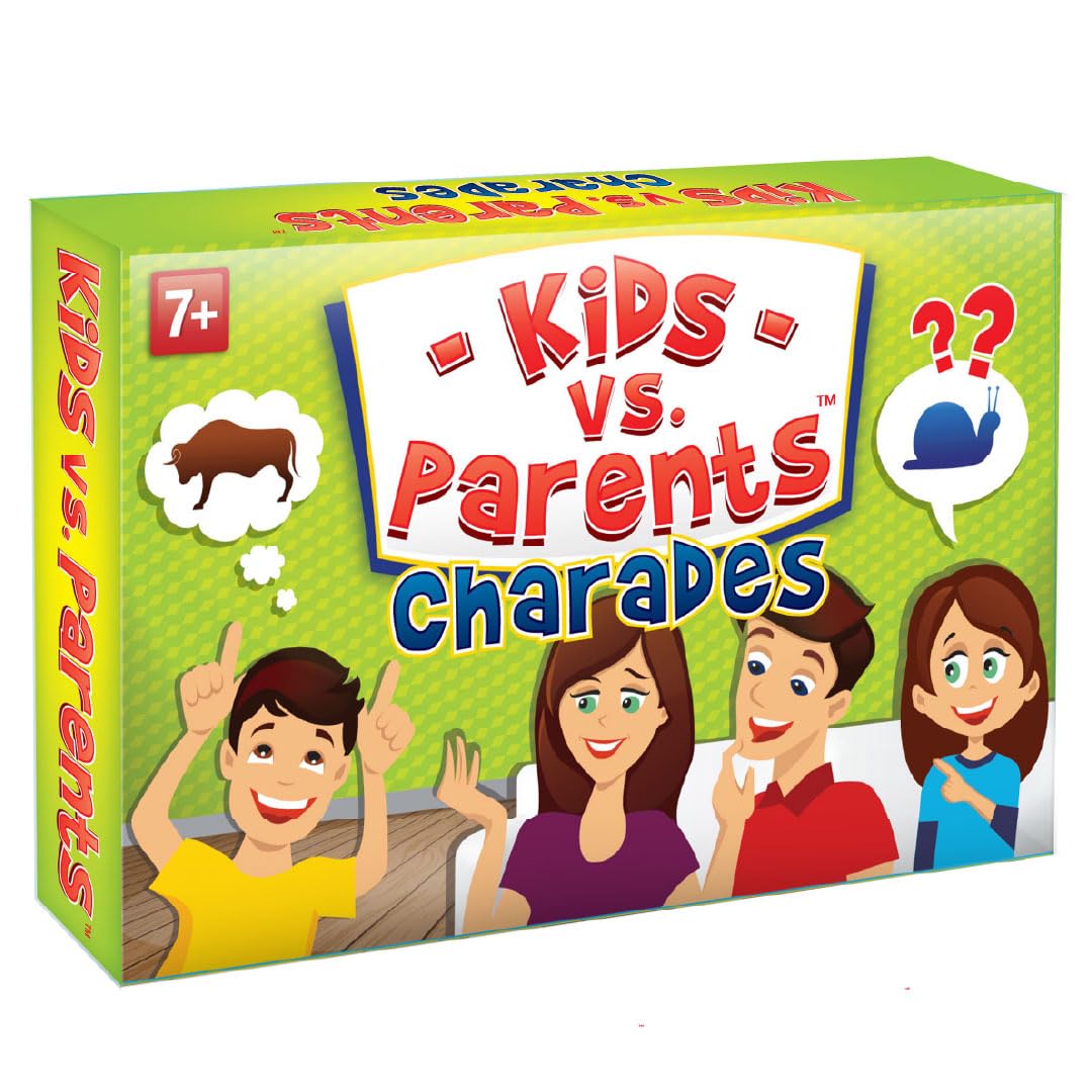 KANGUR Family Game Charades For Kids Kids vs Parents Fun Family Games For Children Adults Drawing Acting Describing Party Game Charades Card Game 7+