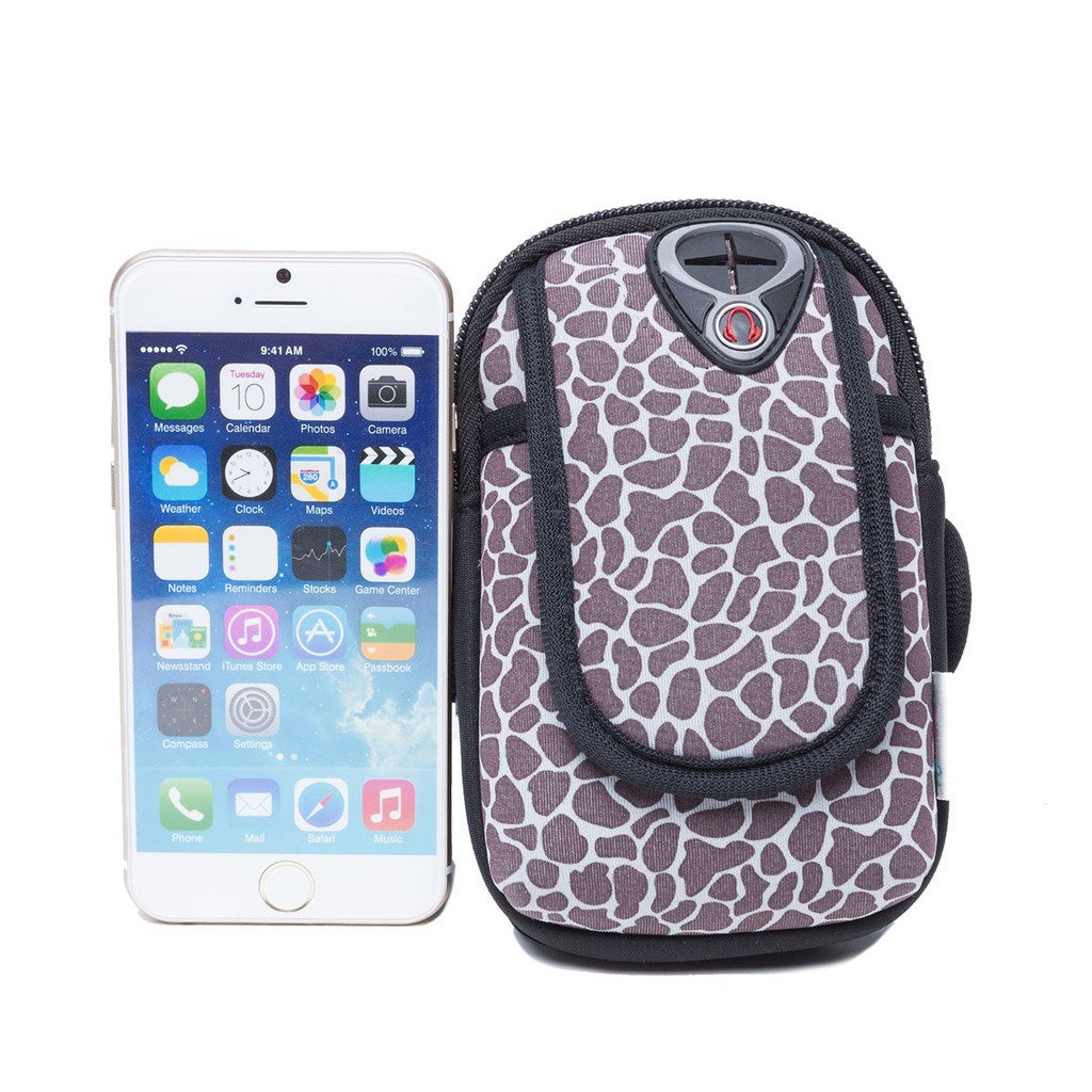 Aiyuda Sports Workout Running Armband Case Multipurpose Arm Phone Bag Pouch with Earphone Hole for iPod iPhone 4 4S 5 5S 6 and Keys Cards Light Grey