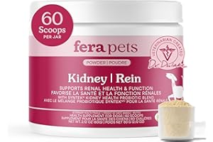 Fera Pets Dog Kidney Support Supplement with Antioxidants & Probiotics - Enhances Renal Health & Function - Promotes Regular 