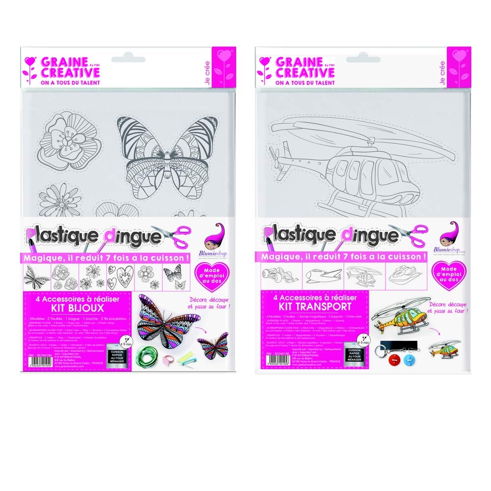 Set of 2 Crazy Plastic Pouches: Plastic Dingue/Jewellery Kit + Plastic Dingue/Blumie Transport Kit
