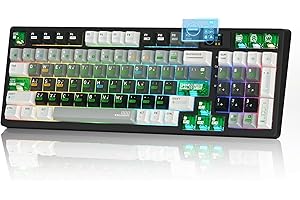 Womier M90 Wireless Mechanical Keyboard with Multimedia Display,Tri-Mode BT/2.4G/USB-C Gaming Keyboard,Hot Swappable Custom Keyboard RGB,POM Linear Switch,PBT Keycaps for PC/Xbox/PS4/PS5-Black