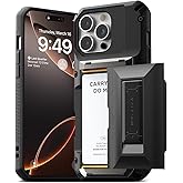 VRS DESIGN Damda Glide Hybrid Card Holder Case for iPhone 16 Pro Max (2024), Sturdy Semi Auto Card Slot Wallet [4 Cards] Kickstand Case Designed for iPhone 16 Pro Max (2024) Matte Black