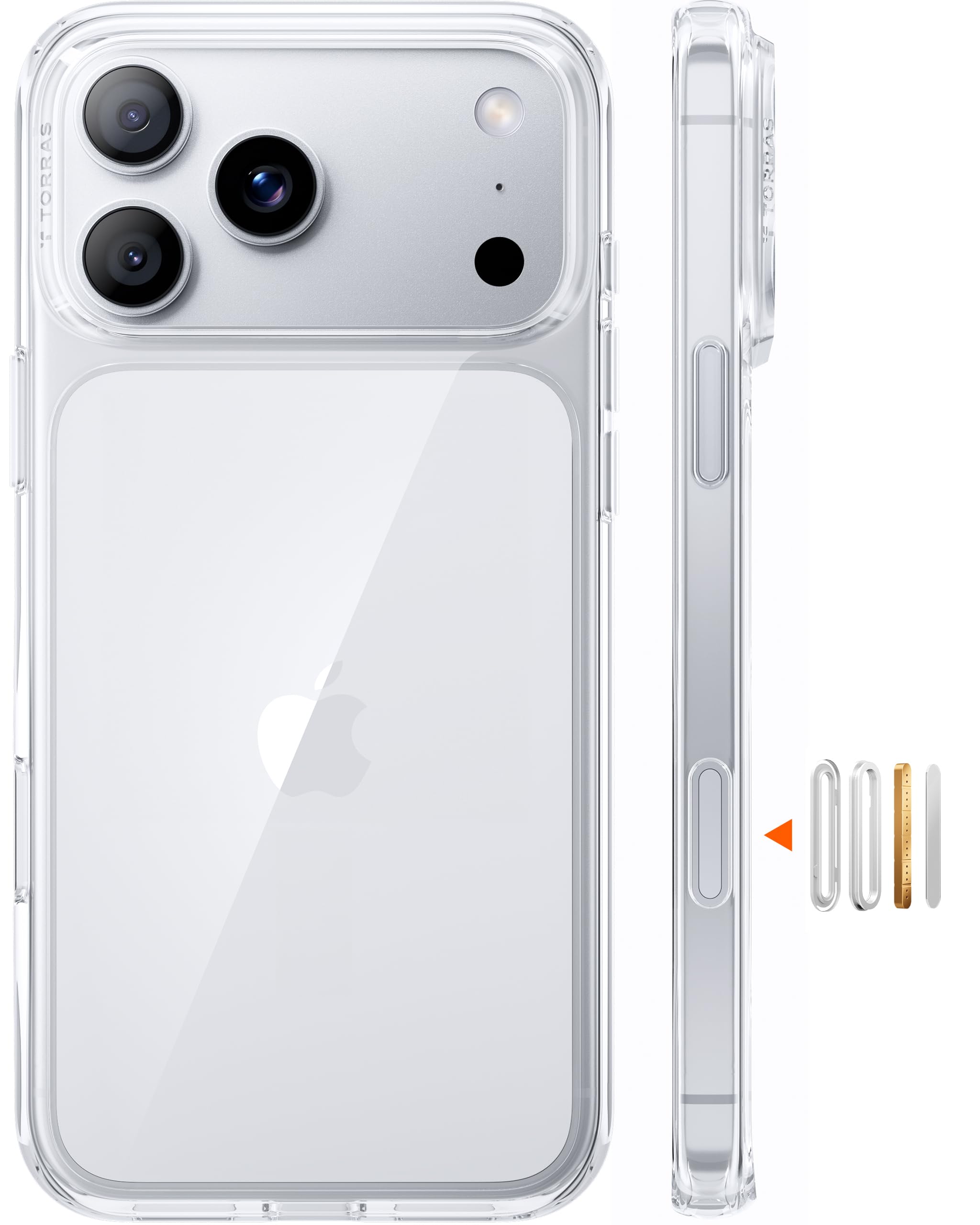 TORRAS Diamond Clear para iPhone 18 Pro, 2026 actualizado anti-amarilleamiento