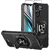 Mocotto for BLU View 5 Case with Tempered Glass Screen Protector,Military Grade Heavy Duty Shockproof Protective Cover,with Ring Kickstand for BLU View 5 (Black)