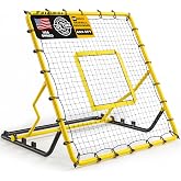 Baseball Softball Rebounder Pitch Back Net,4x4.5FT Adjustable throw trainer | 4 Adjustable Angles,Reinforced Sturdy Net,Volleyball/Soccer&amp;Lacrosse pitch bounce back trainer