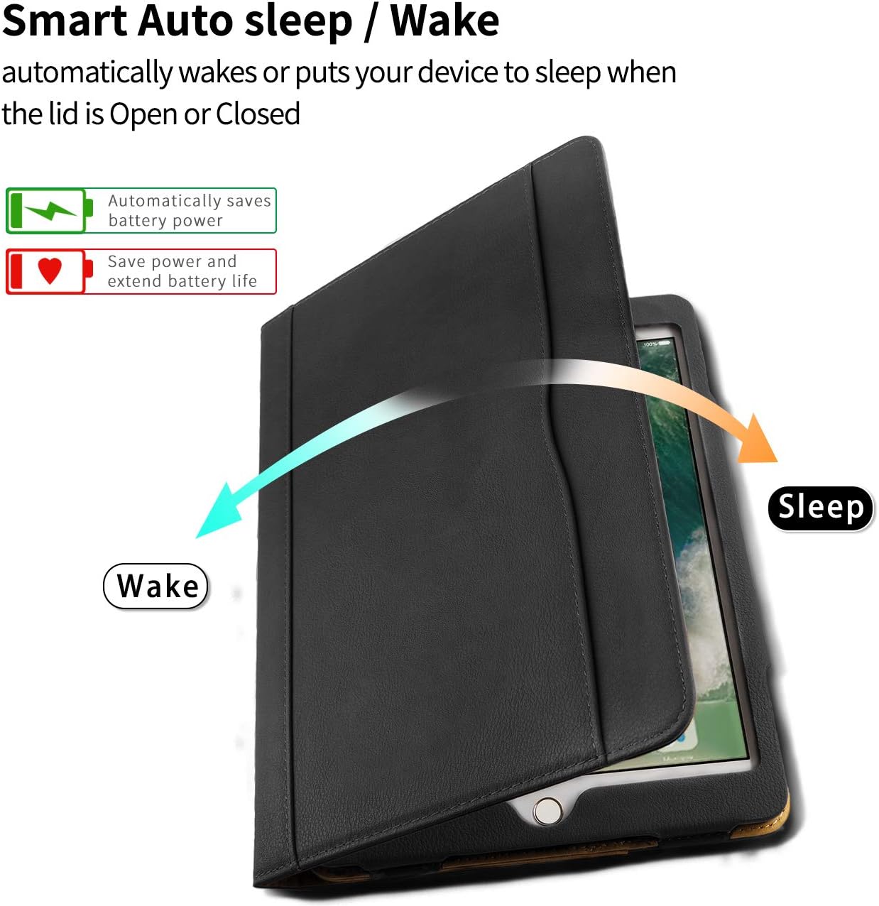Danycase NP569 New iPad 2018/2017 9.7 inch Case 5th/6th Generation Auto Sleep/Wake Cover Stand Folio Cover Case for Apple iPad 9.7 inch - Image 3
