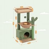PAWZ Road Cactus Cat Tree 79cm Indoor Cat Tower Green with Condo Hammock view 2