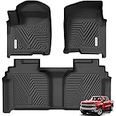 YITAMOTOR Floor Mats for 2019-2026 Chevrolet Silverado/GMC Sierra 1500 & 2020-2026 Chevy Silverado/GMC Sierra 2500HD/3500HD Crew Cab With Underseat Storage Box Bucket Seat, 1st & 2nd Row, Black