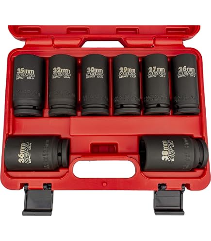 NEIKO 02461A 3/4 Inch Drive Impact Socket Set, SAE 1” to 1-1/2”, 8