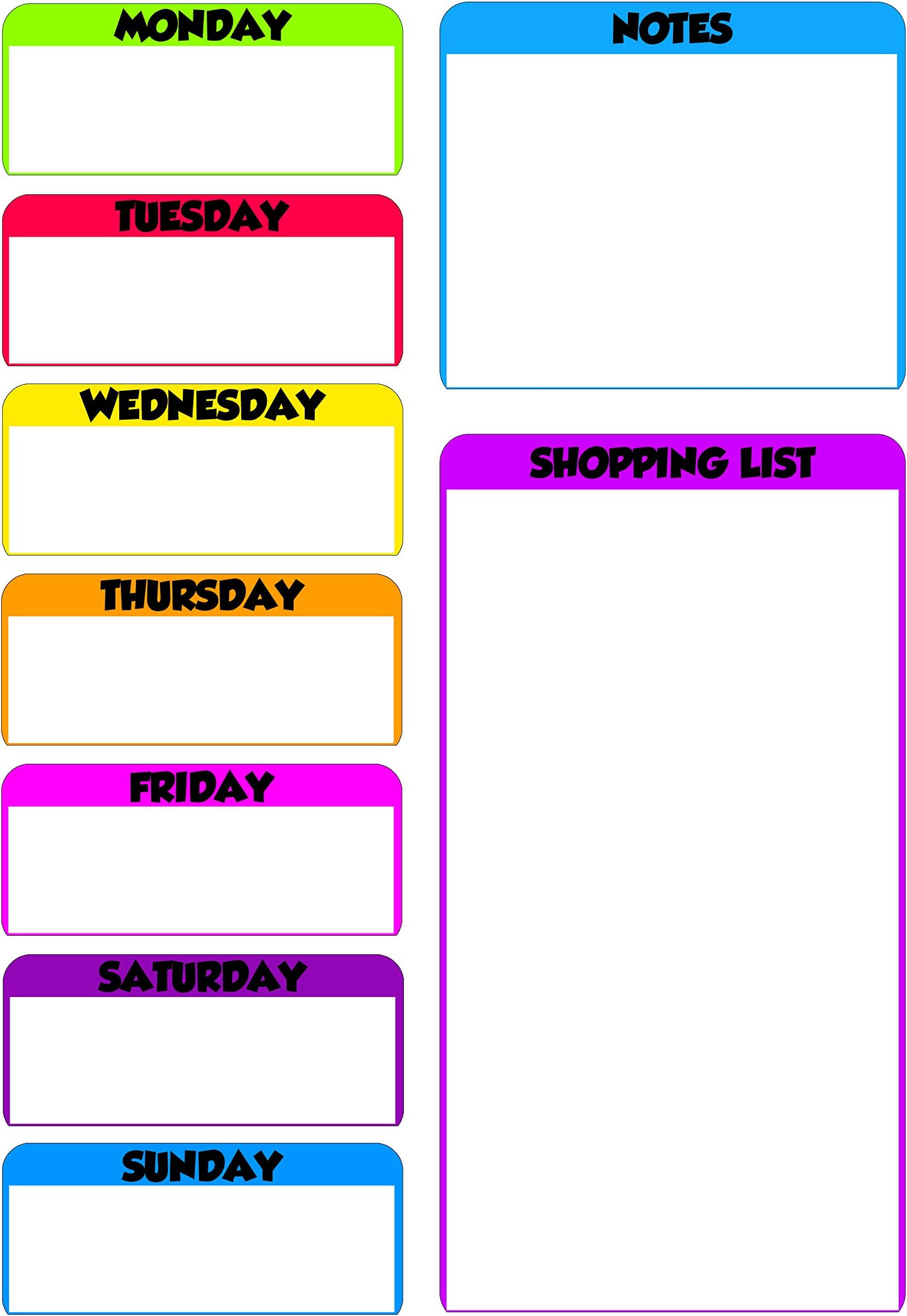 RPW MAGNETIC Fridge Kitchen Memo food board with pen, organiser, weekly meal planner shopping list