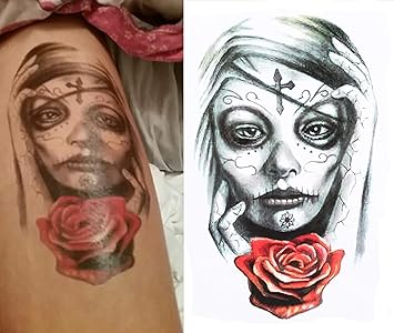 S A V I Temporary Tattoo For Girls Men Women 3d Long Hair Rose