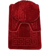 WPM WORLD PRODUCTS MART 3 Piece Bath Rug Set Pattern Bathroom Rug (20