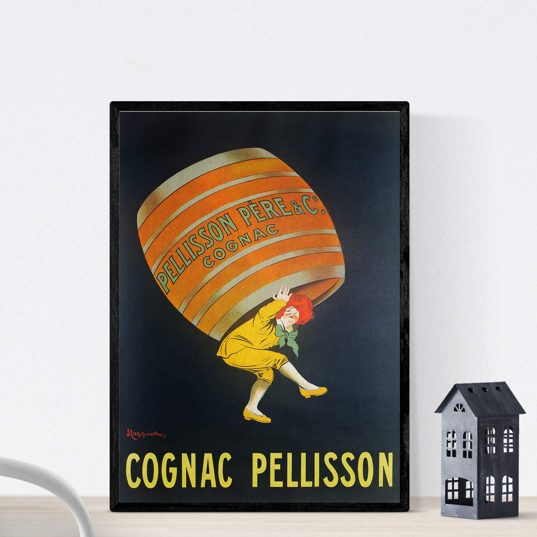 Nacnic Vintage Poster Vintage Cognac ad Pellisson 1907 .. Size A4