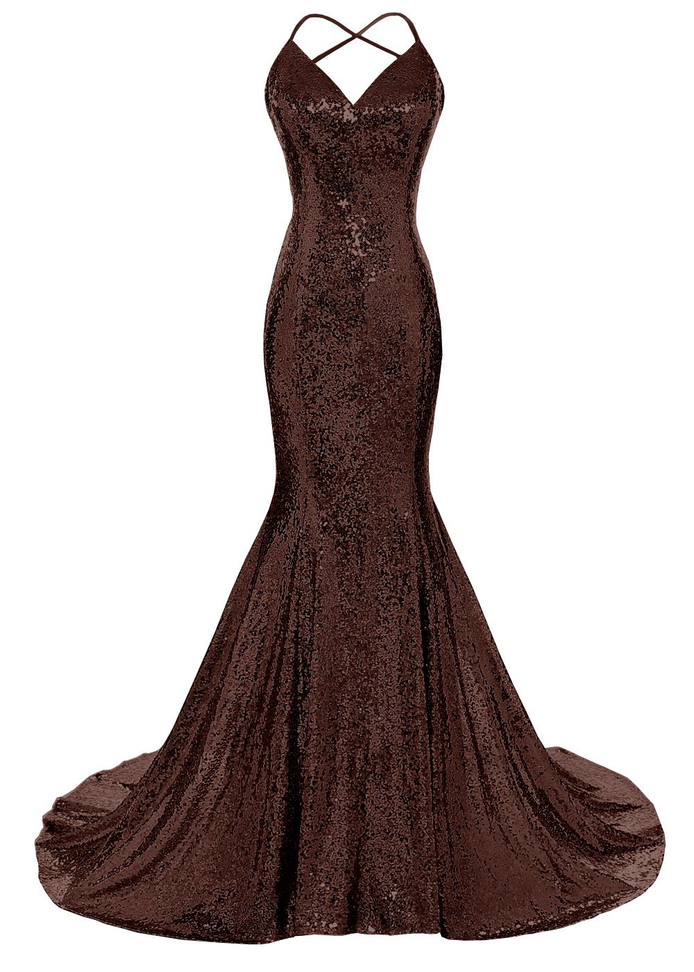 Dark brown gold dress main image 1