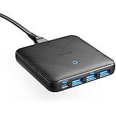 Anker 65W 4 Port PIQ 3.0 & GaN Fast Charger Adapter, PowerPort Atom III Slim Wall Charger - 45W USB C Port, Ideal for MacBook