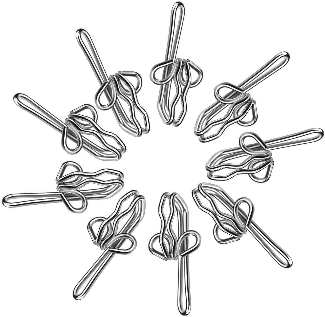 LumenTY Pack of 120 Piece Metal Curtain Hooks for Door Curtains Window Curtain and Shower Curtain - Curtain Header Tape Drapery Hook – Silver
