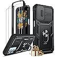 LeYi Compatible for Samsung Galaxy A15-5G Phone Case: Galaxy A15 5G Screen Protector Scratch Resistant [2 Packs] with A15 Case, Heavy Duty Shockproof para Basic Android Galaxy Phone Case A 15, Black