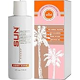 Sun Laboratories By Giesee Dark Sunsation Sunless Tanning Lotion 4 oz - Fragrance-Free, Non-Toxic, Organic Tanning Lotion, Dark Self Tanner, Natural Self Tanning Lotion for Face and Body
