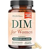DIM Supplement for Women 250 mg | Estrogen & Hormone Balance | Menopause, Hot Flashes & Night Sweats Support | DIM Complex Estrogen Supplement for Women | with BioPerine | Gluten-Free | 60 Ct